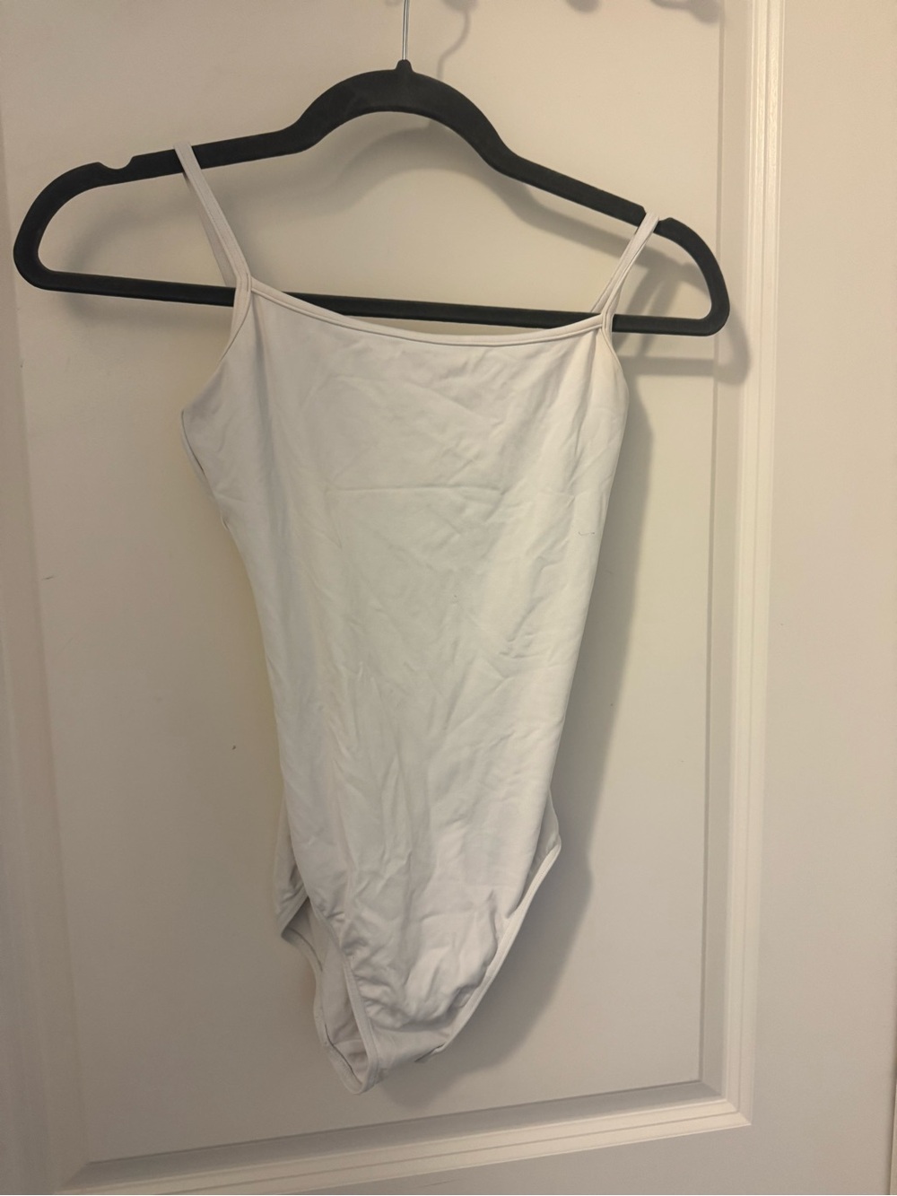 Bloch White Women's Studio Bodysuit with Thin Straps